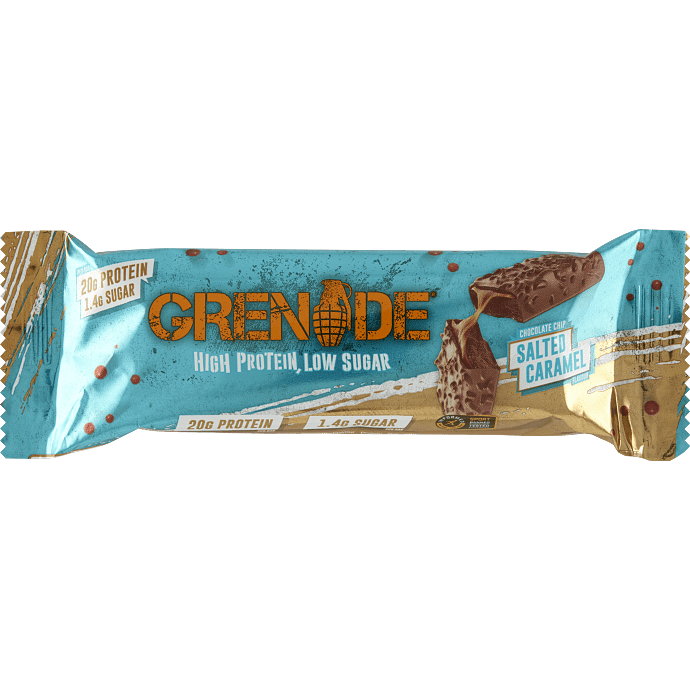 Proteinbar m. chokolade og saltkaramelsmag