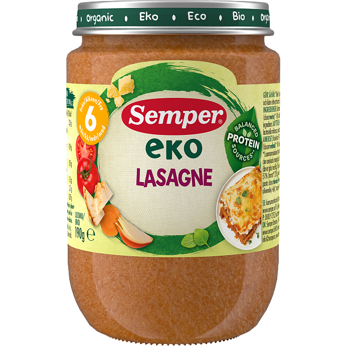 Mos m. lasagne fra 6 mdr. øko