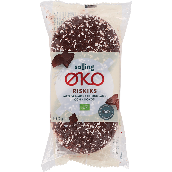 Riskiks m. mørk chokoladeovertræk og kokos øko