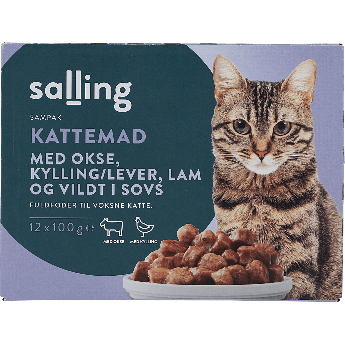 Vådfoder i sovs m. kød
