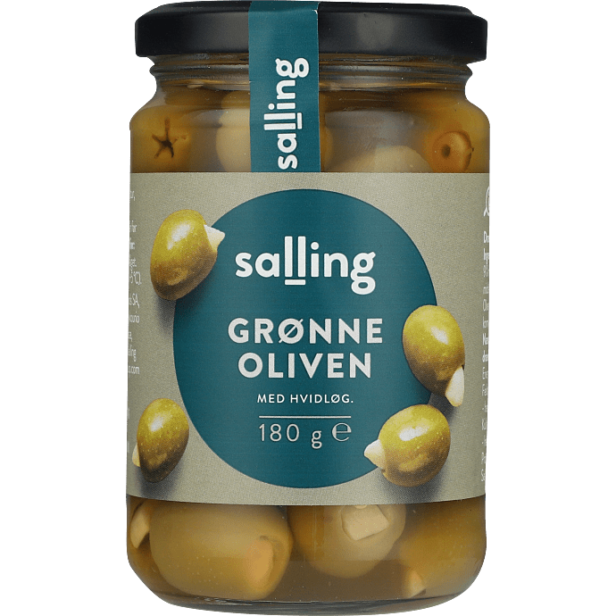 Grønne oliven m. hvidløg