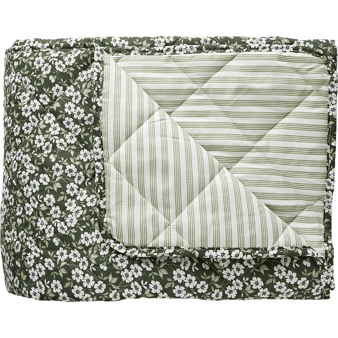 Vattæppe - grønt blomsterprint