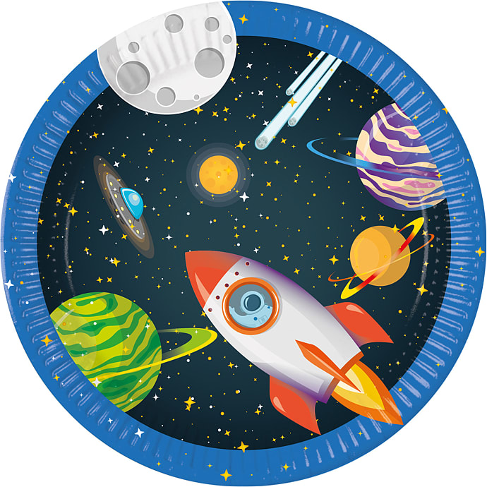 Paptallerkener Ø:23 cm 8-pak - space