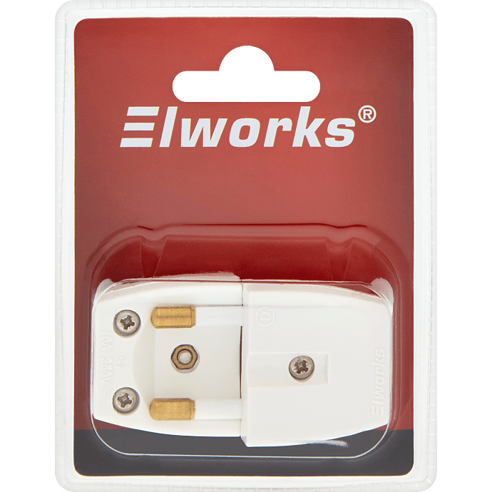 Elworks flade stikpropper 2 stk. - hvid