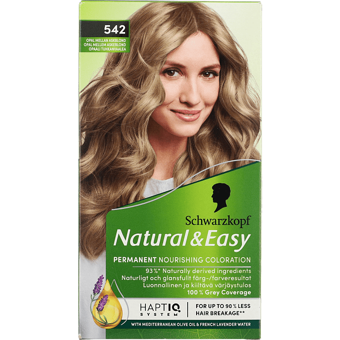 Permanent hårfarve 542 Opal Mellem Askeblond m. olieserum