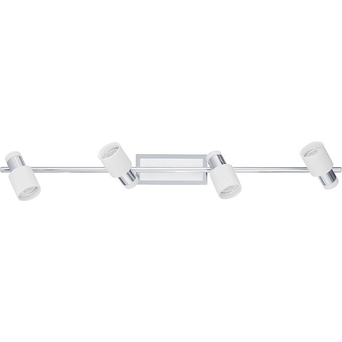 Davida spotskinne med 4 spot - krom/hvid
