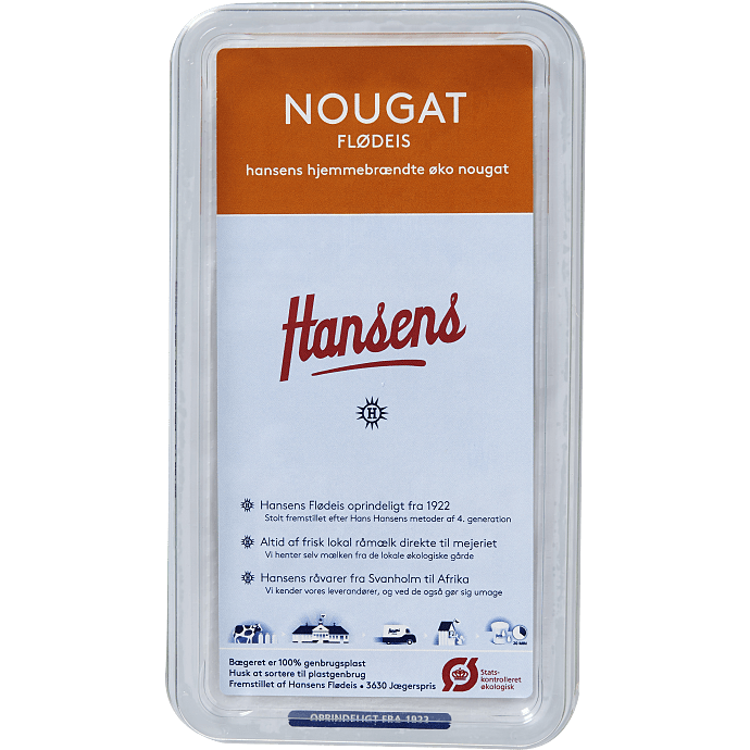 Flødeis m. nougat øko
