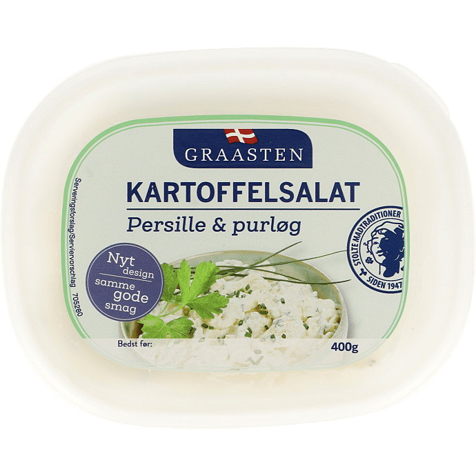 Kartoffelsalat m. persille og purløg