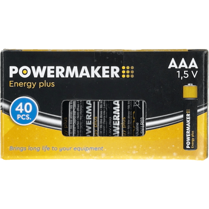 Powermaker AAA batterier 40-pak