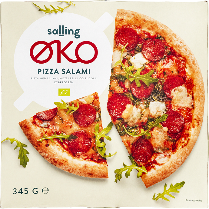 Pizza m. salami og rucola øko