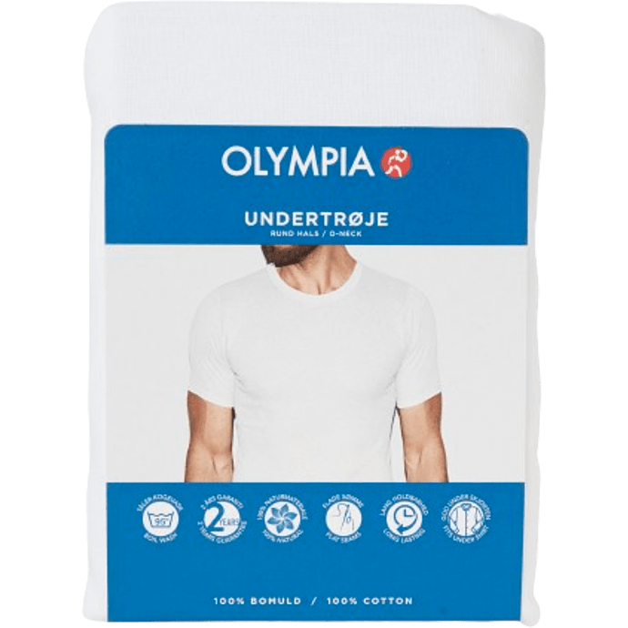 Olympia herre T-shirt rund hals str. M - hvid