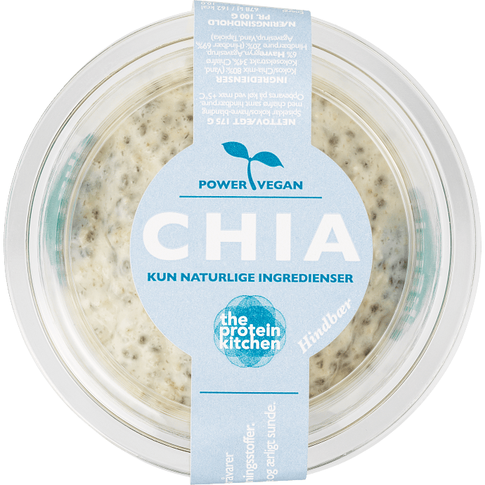 Chiagrød m. hindbær vegansk