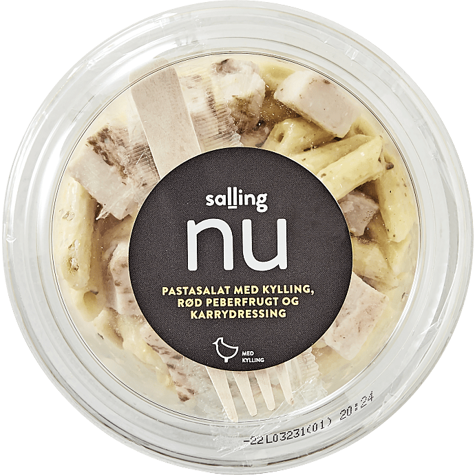 Pastasalat m. kylling og karry