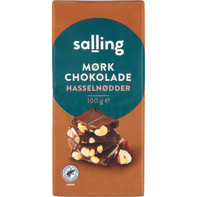 Mørk chokolade m. hasselnødder