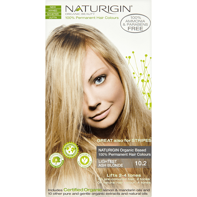 Permanent hårfarve 10.2 Lightest Ash Blonde m. naturlige olier u. ammoniak