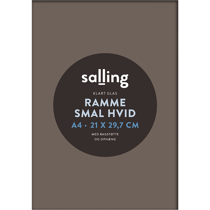 Hvid ramme m. glas - 21x29,7 cm