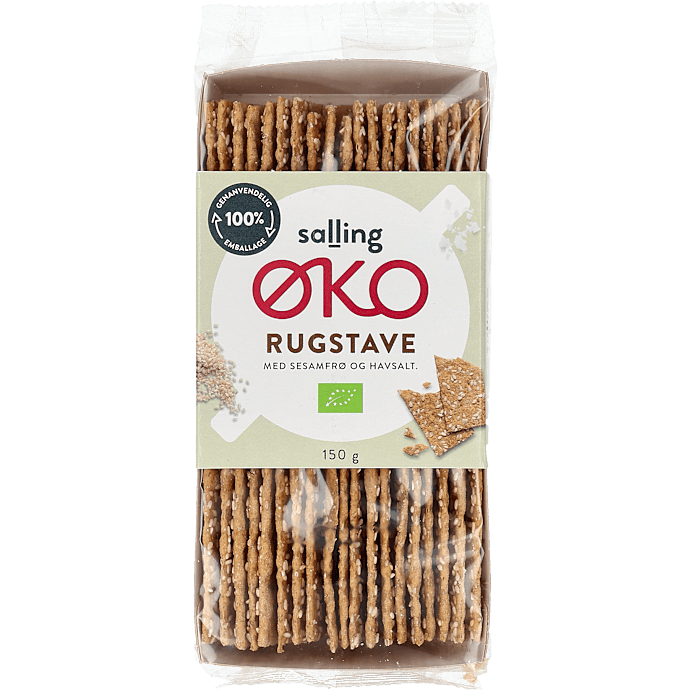 Rugsnacks m. havsalt og sesamfrø øko