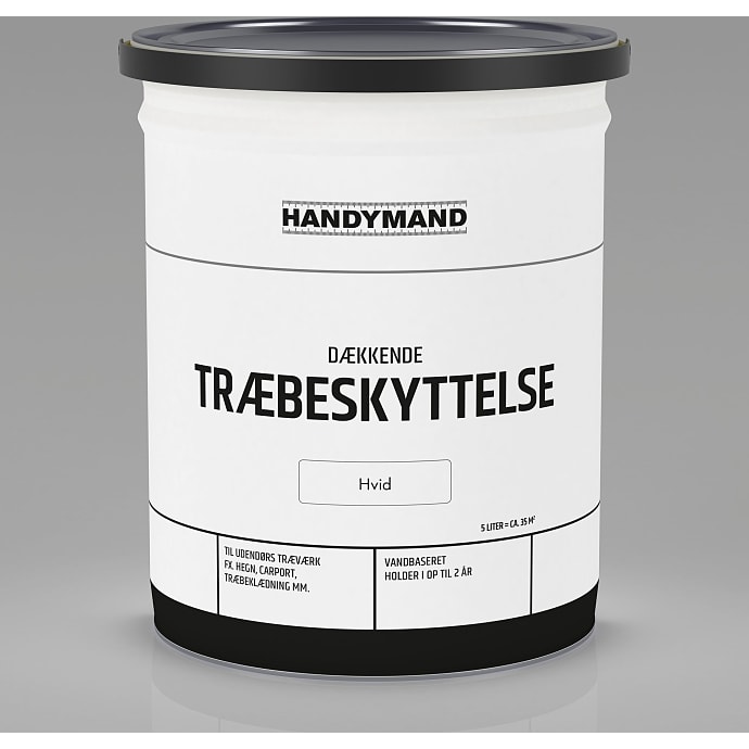 Handymand dækkende træbeskyttelse 5 liter - hvid