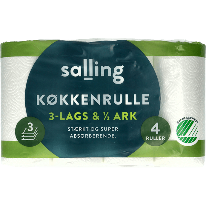 Køkkenrulle 3-lags halve ark
