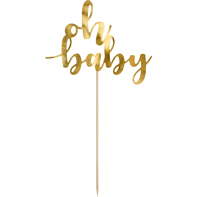 Kagetopper "Oh Baby" 25 cm - guld