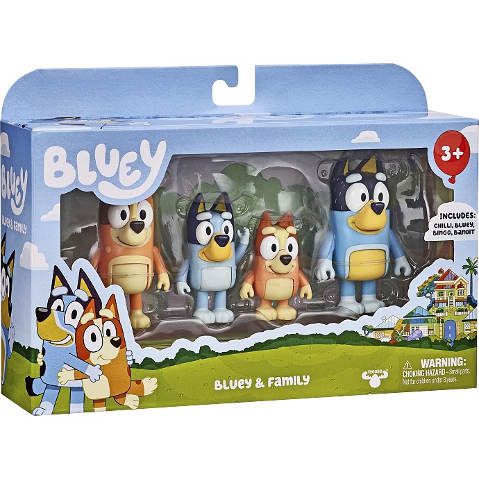 Bluey familie figurer 4-pak - assorteret