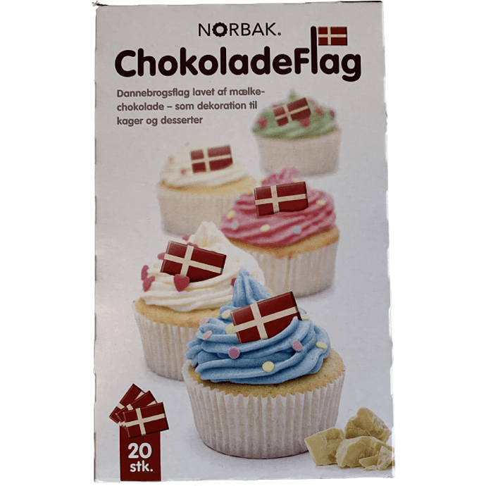Dannebrog m. hvid chokolade