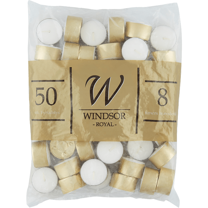 Royal Windsor fyrfadslys 50-pak - Hvid