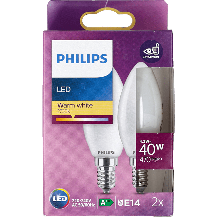 Philips LED-kertepærer 40W - varmt hvidt lys