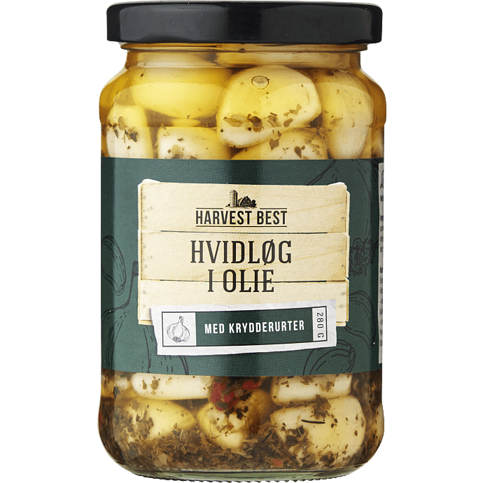 Hvidløg i olie m. krydderurter
