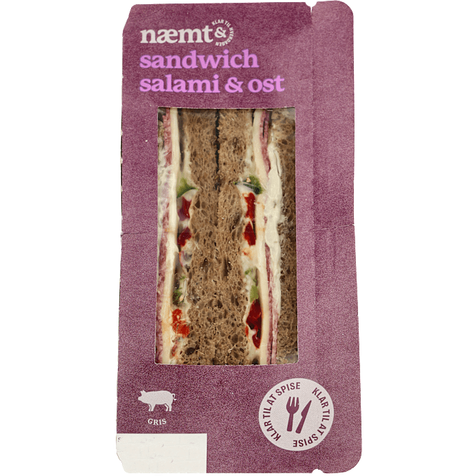 Sandwich m. salami og ost