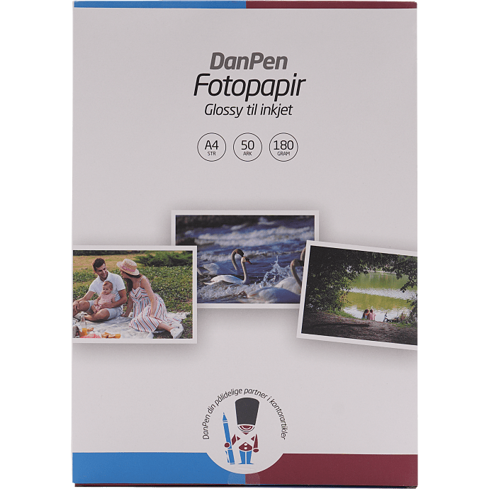 Glossy fotopapir A4 180g - 50 stk.