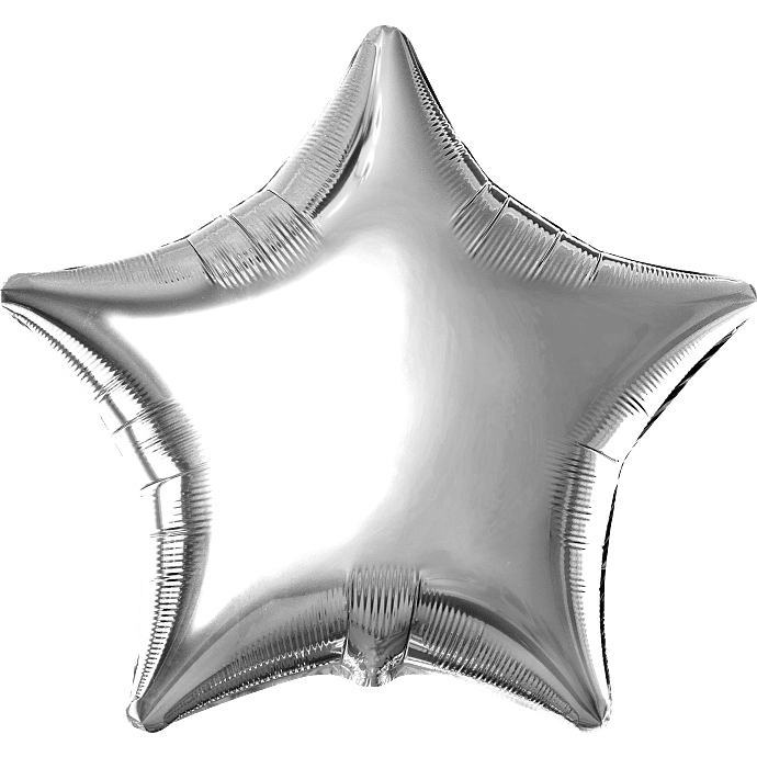 Salling folieballon stjerne Ø: 45 cm - sølv