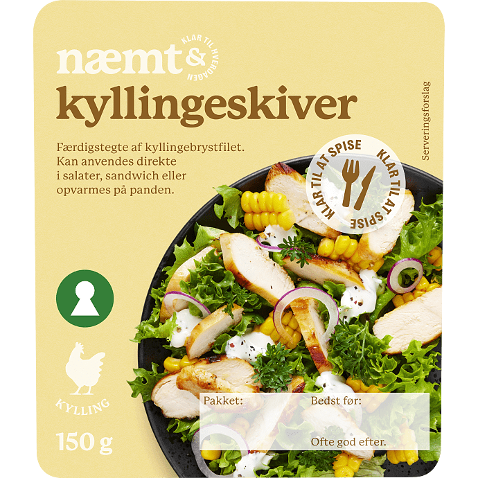 Stegt kylling i skiver