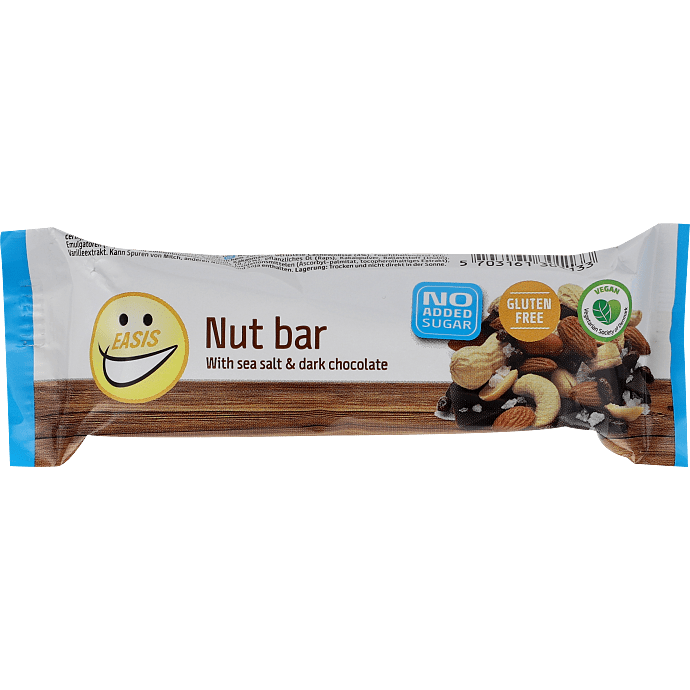Nøddebar m. mørk chokolade og havsalt