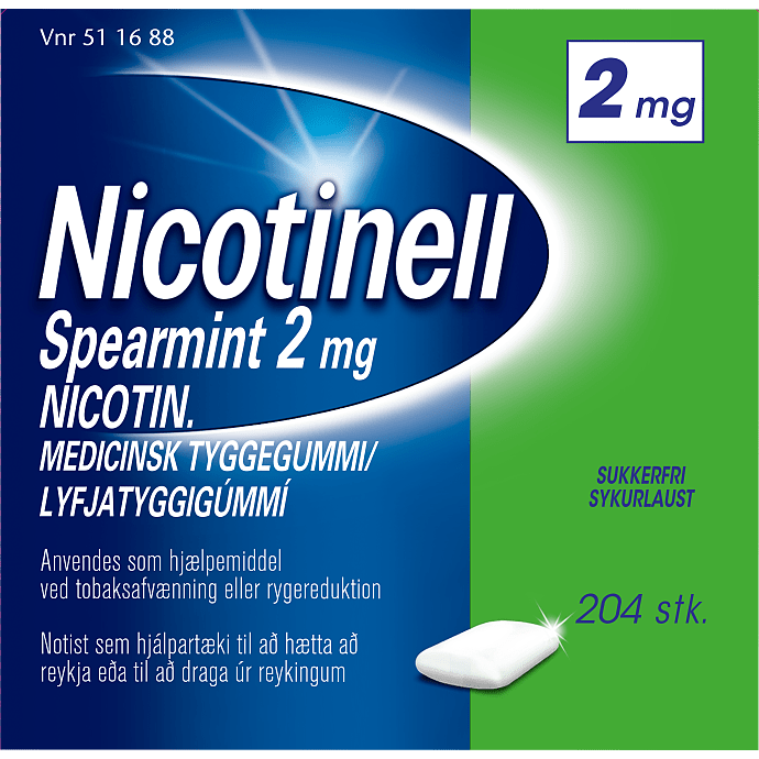 Nikotintyggegummi Spearmint sukkerfri