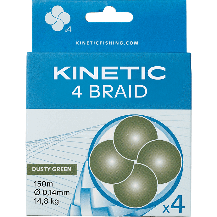 Kinetic 4 braid fiskeline - dusty