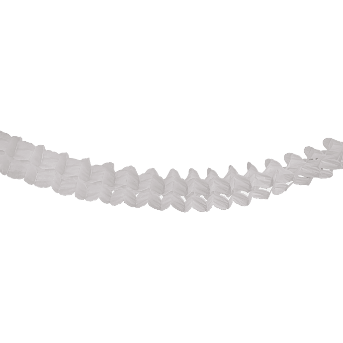 Salling guirlande i papir 4 meter - Hvid