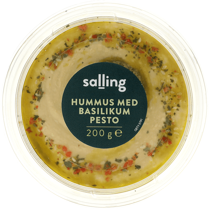 Hummus m. basilikumpesto