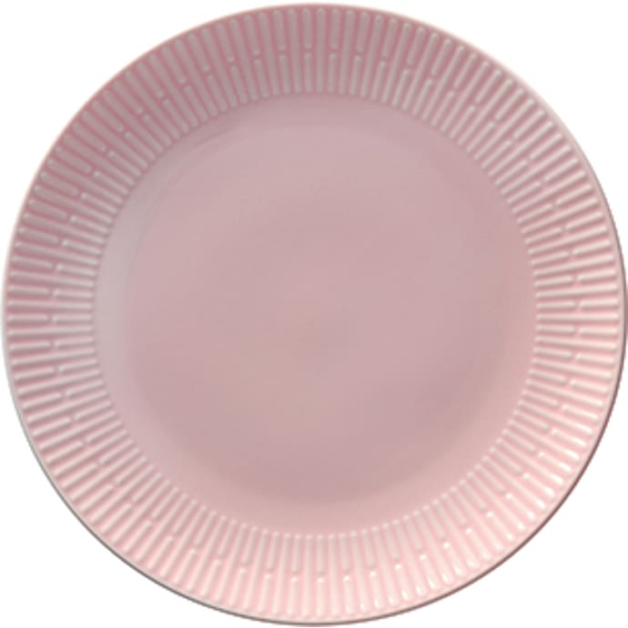 Relief frokosttallerken porcelæn 22 cm - rosa