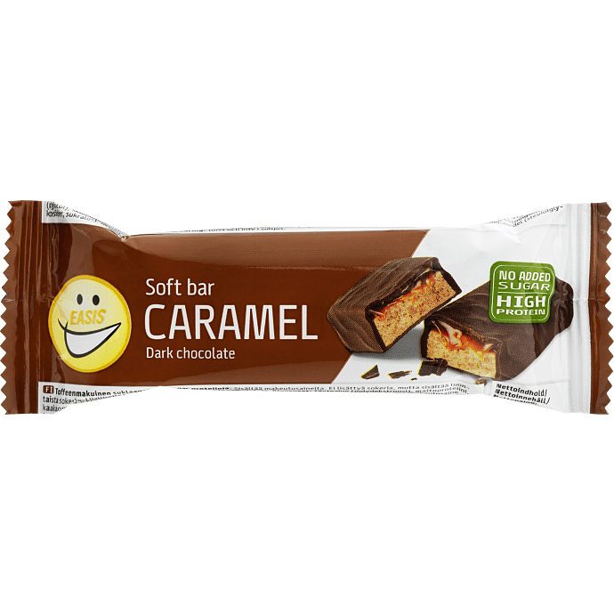 Soft bar caramel dark chocolate u. tilsat sukker