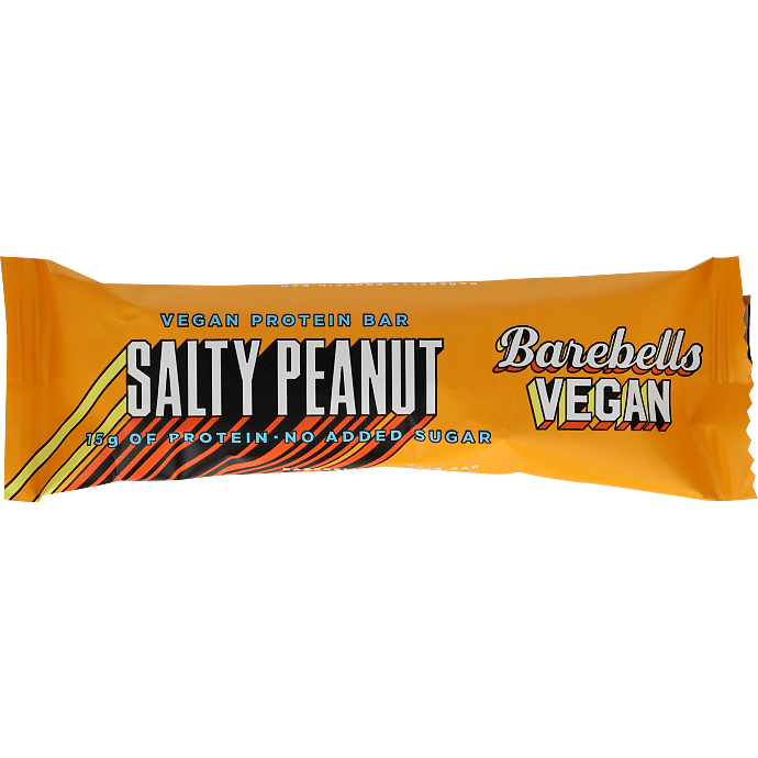 Proteinbar m. saltede peanuts u. tilsat sukker vegansk