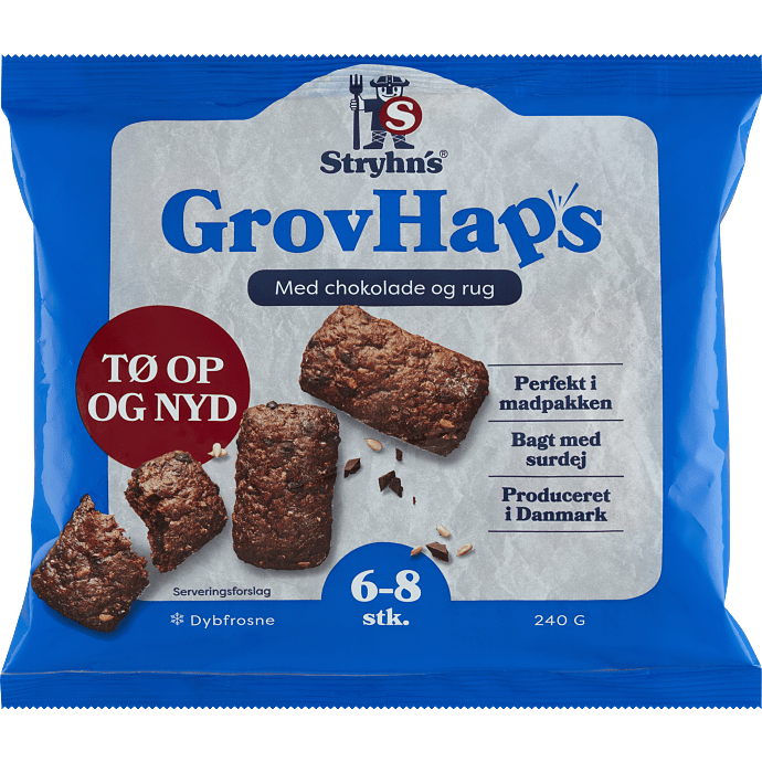 Grove boller m. chokolade og rugkerner