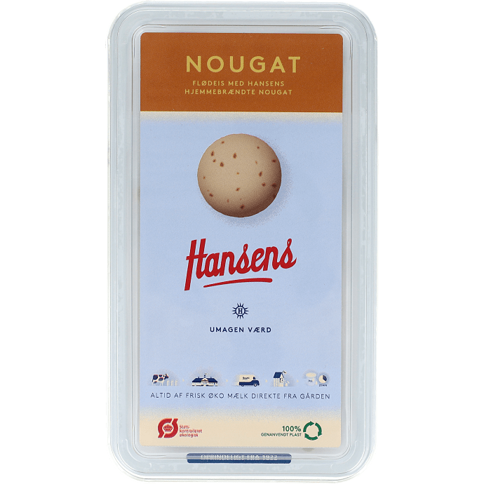 Flødeis m. nougat øko