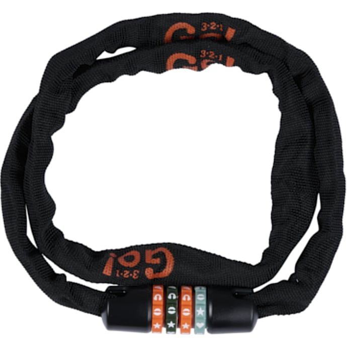 321 Go! kædelås med kode - sort/orange