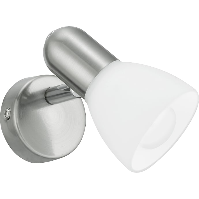 Palma spotlampe - børstet stål/hvid