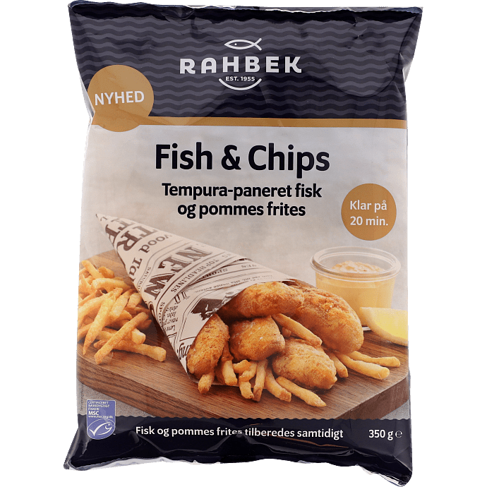 Paneret fisk og pommes frites