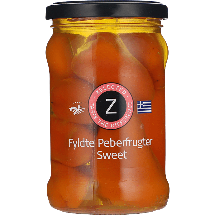 Fyldte orange peberfrugter m. friskost