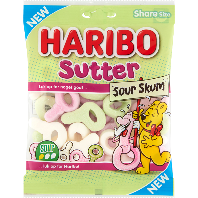 Skumsutter m. syrlig smag
