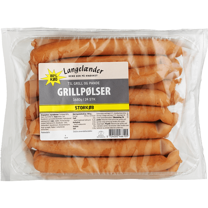 Grillpølser 80% kød
