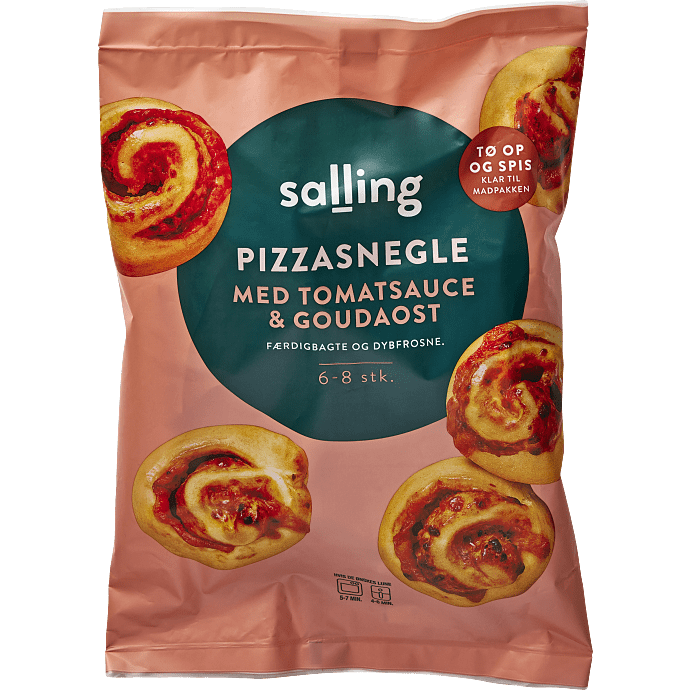 Pizzasnegle m. tomatsauce og goudaost